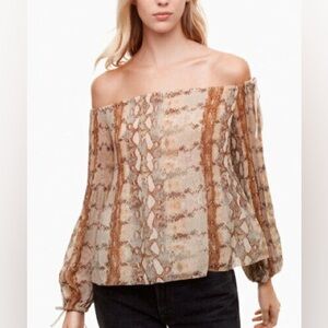Aritzia Wilfred Talence Blouse Snake Print